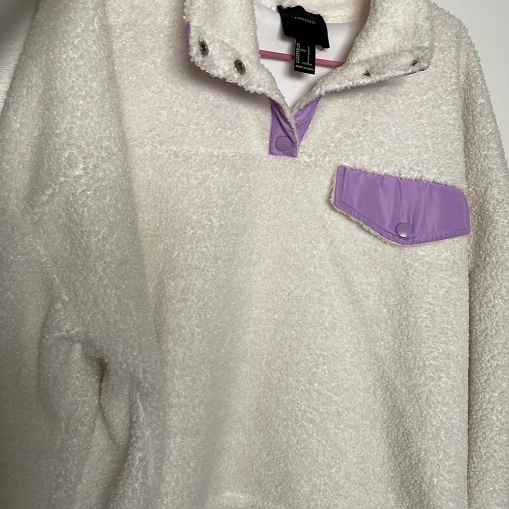 Forever 21 Fuzzy Sweater. Bottom of sweater is adjustable.